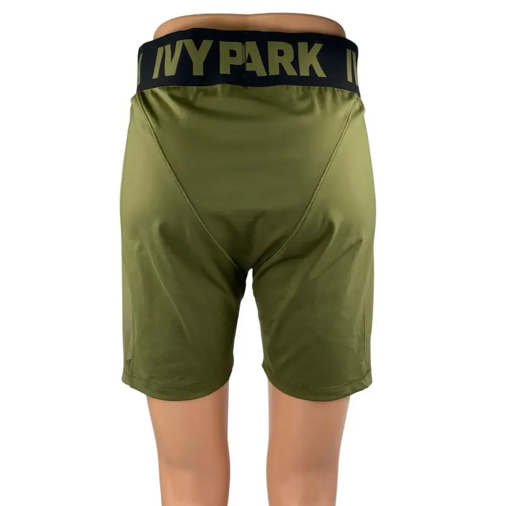 Adidas Ivy Park Peloton Women's Olive Green High Waisted Cycling Biker Shorts L
